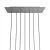 Rectangular XXL Rose-One ceiling rose set with 7 holes and 6 side holes, 675 x 225 mm