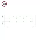 Rectangular XXL Rose-One ceiling rose set with 8 holes and 6 side holes, 675 x 225 mm