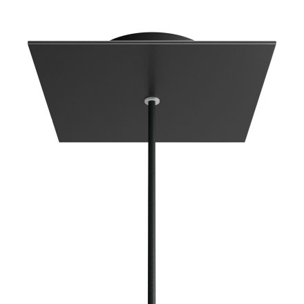 Square rosette – one hole and four side holes, ceiling rosette set, 200 mm