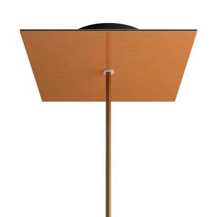 Square rosette – one hole and four side holes, ceiling rosette set, 200 mm