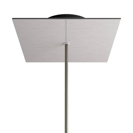 Square rosette – one hole and four side holes, ceiling rosette set, 200 mm