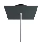 Square rosette – one hole and four side holes, ceiling rosette set, 200 mm