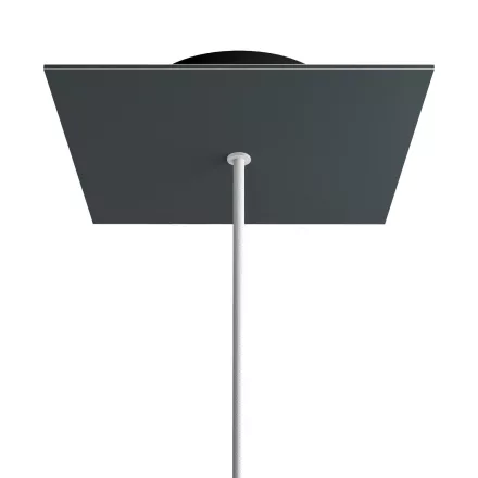 Square rosette – one hole and four side holes, ceiling rosette set, 200 mm