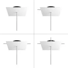 Square rosette – one hole and four side holes, ceiling rosette set, 200 mm