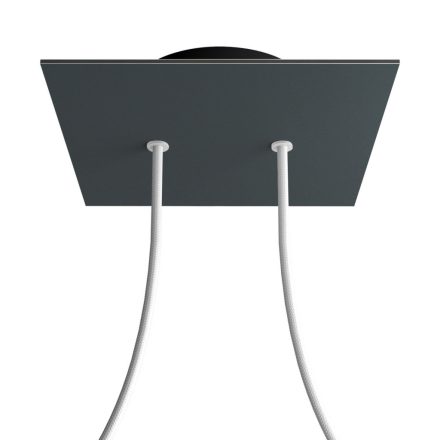 Square ceiling rose – a ceiling rose set with two holes and four side holes, 200 mm