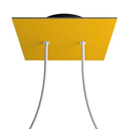 Square ceiling rose – a ceiling rose set with two holes and four side holes, 200 mm