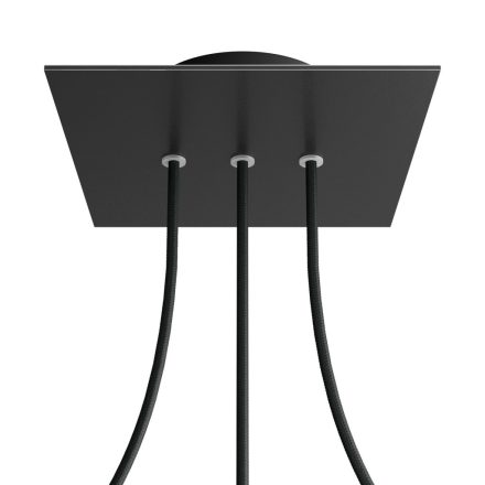 Square rosette – Set of ceiling rosettes with 3 holes arranged in a row and 4 side holes, 200 mm