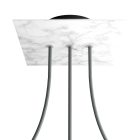 Square rosette – Set of ceiling rosettes with 3 holes arranged in a row and 4 side holes, 200 mm