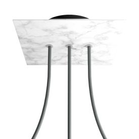   Square rosette – Set of ceiling rosettes with 3 holes arranged in a row and 4 side holes, 200 mm