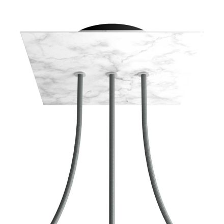 Square rosette – Set of ceiling rosettes with 3 holes arranged in a row and 4 side holes, 200 mm