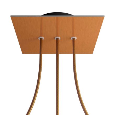 Square rosette – Set of ceiling rosettes with 3 holes arranged in a row and 4 side holes, 200 mm