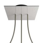 Square rosette – Set of ceiling rosettes with 3 holes arranged in a row and 4 side holes, 200 mm