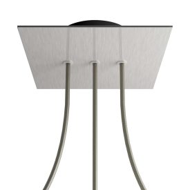   Square rosette – Set of ceiling rosettes with 3 holes arranged in a row and 4 side holes, 200 mm
