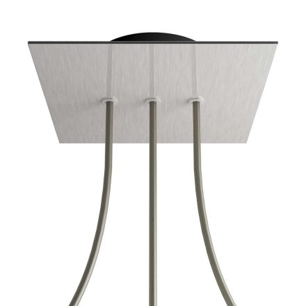 Square rosette – Set of ceiling rosettes with 3 holes arranged in a row and 4 side holes, 200 mm