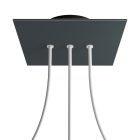 Square rosette – Set of ceiling rosettes with 3 holes arranged in a row and 4 side holes, 200 mm