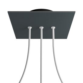   Square rosette – Set of ceiling rosettes with 3 holes arranged in a row and 4 side holes, 200 mm