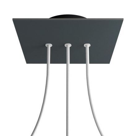 Square rosette – Set of ceiling rosettes with 3 holes arranged in a row and 4 side holes, 200 mm