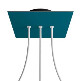   Square rosette – Set of ceiling rosettes with 3 holes arranged in a row and 4 side holes, 200 mm