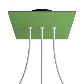   Square rosette – Set of ceiling rosettes with 3 holes arranged in a row and 4 side holes, 200 mm