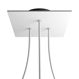   Square ceiling rose – A ceiling rose set with 3 holes and 4 side holes, 200 mm