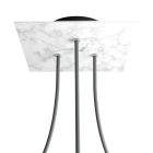 Square ceiling rose – A ceiling rose set with 3 holes and 4 side holes, 200 mm