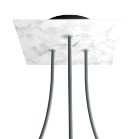   Square ceiling rose – A ceiling rose set with 3 holes and 4 side holes, 200 mm