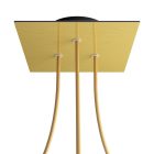 Square ceiling rose – A ceiling rose set with 3 holes and 4 side holes, 200 mm