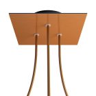 Square ceiling rose – A ceiling rose set with 3 holes and 4 side holes, 200 mm