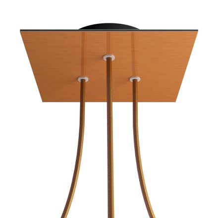 Square ceiling rose – A ceiling rose set with 3 holes and 4 side holes, 200 mm