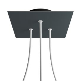   Square ceiling rose – A ceiling rose set with 3 holes and 4 side holes, 200 mm