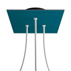 Square ceiling rose – A ceiling rose set with 3 holes and 4 side holes, 200 mm