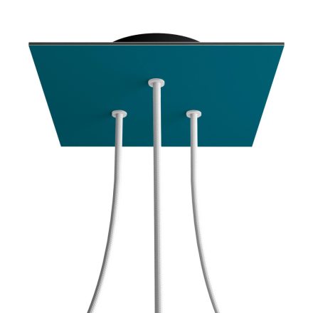 Square ceiling rose – A ceiling rose set with 3 holes and 4 side holes, 200 mm