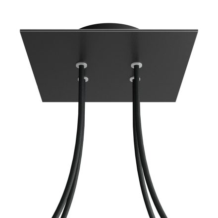 Square ceiling rose – A ceiling rose set with 4 holes and 4 side holes, 200 mm