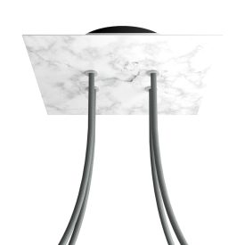   Square ceiling rose – A ceiling rose set with 4 holes and 4 side holes, 200 mm