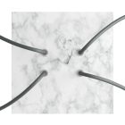 Square ceiling rose – A ceiling rose set with 4 holes and 4 side holes, 200 mm