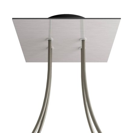 Square ceiling rose – A ceiling rose set with 4 holes and 4 side holes, 200 mm