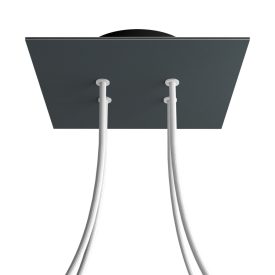   Square ceiling rose – A ceiling rose set with 4 holes and 4 side holes, 200 mm