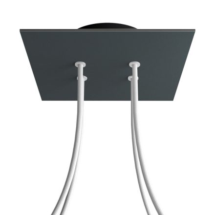 Square ceiling rose – A ceiling rose set with 4 holes and 4 side holes, 200 mm