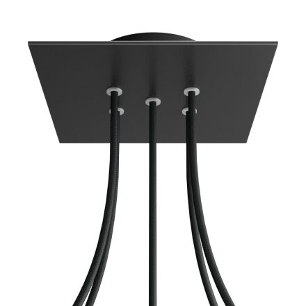 Square ceiling rose – A ceiling rose set with 5 holes and 4 side holes, 200 mm