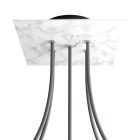 Square ceiling rose – A ceiling rose set with 5 holes and 4 side holes, 200 mm