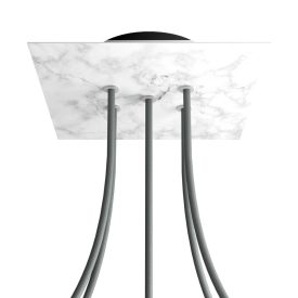   Square ceiling rose – A ceiling rose set with 5 holes and 4 side holes, 200 mm