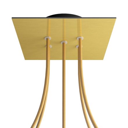 Square ceiling rose – A ceiling rose set with 5 holes and 4 side holes, 200 mm