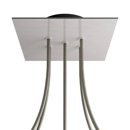 Square ceiling rose – A ceiling rose set with 5 holes and 4 side holes, 200 mm