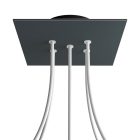 Square ceiling rose – A ceiling rose set with 5 holes and 4 side holes, 200 mm