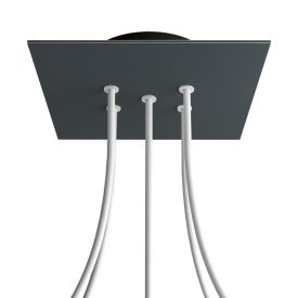   Square ceiling rose – A ceiling rose set with 5 holes and 4 side holes, 200 mm