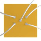 Square ceiling rose – A ceiling rose set with 5 holes and 4 side holes, 200 mm