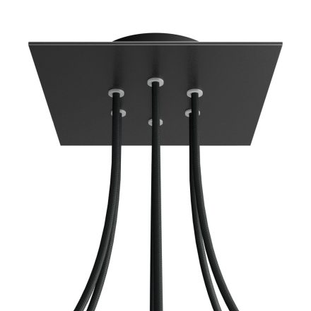 Square ceiling rose – A ceiling rose set with 6 holes and 4 side holes, 200 mm