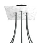 Square ceiling rose – A ceiling rose set with 6 holes and 4 side holes, 200 mm