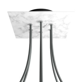   Square ceiling rose – A ceiling rose set with 6 holes and 4 side holes, 200 mm