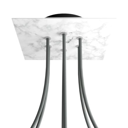 Square ceiling rose – A ceiling rose set with 6 holes and 4 side holes, 200 mm